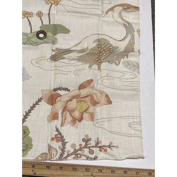 Lee Jofa Floral Fabric Sample Remnant, Floral Birds LUZON Print in Apricot 17” - Picture 7 of 8